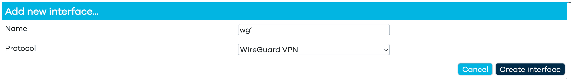 WireGuard VPN interface