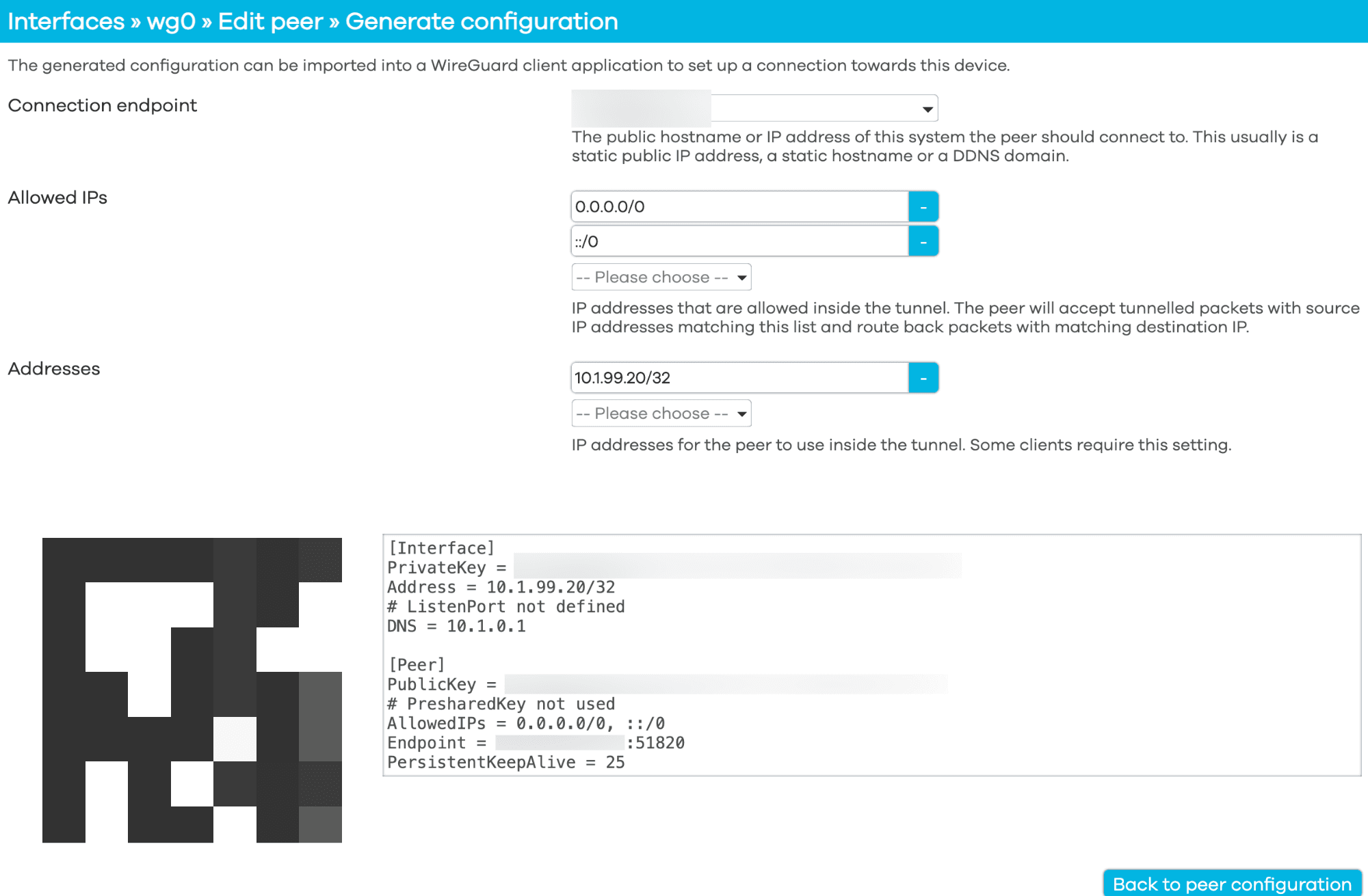 WireGuard VPN QR code